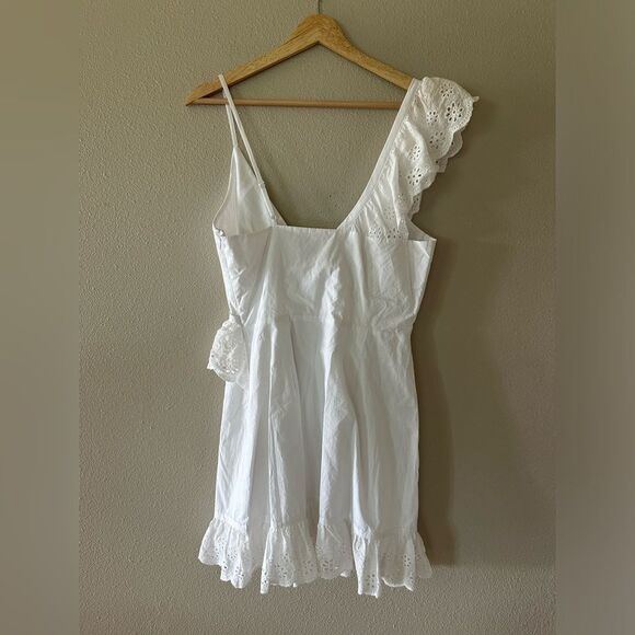 NWT Lovers + Friends Eyelet White Cotton Mini Dress Size M - Picture 7 of 8